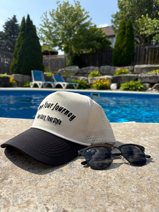 Creme And Black “Golf Cap”